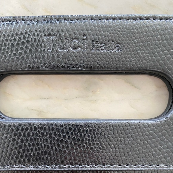 Croc Embossed Leather Clutch - Picture 2 of 4